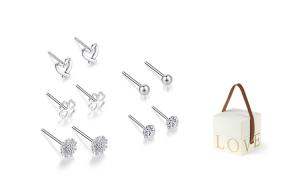 MISS TOOYA Серьги-гвоздики из стерлингового серебра для женщин