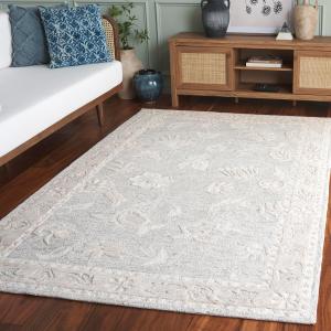 Ковер SAFAVIEH, 183 x 275 см, - коллекция Metro - Light Grey & Ivory, ручной работы из шерстяной смеси, идеально для гостиной, спальни, столовой (MET201G)