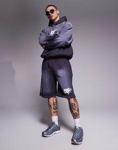 Свободные короткие трикотажные шорты с логотипом в сером цвете Courtside