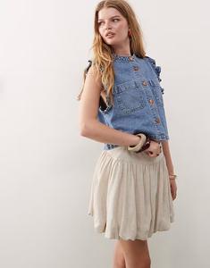 Мини-юбка Reclaimed Vintage с заниженной талией из ткани с эффектом льна