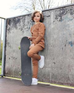 Детская домашняя одежда в рубчик DreamBuy, коричневый