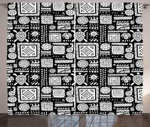 Штора ABAKUHAUS Черепашка в деревенском стиле, этнические однотонные мотивы, универсальные ленточные шторы для гостиной с петлями и крючками, 280 x 225 см, цвет: антрацитовый серый и белый Abakuhaus