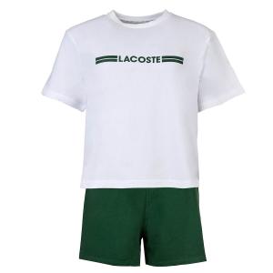 Короткий пижамный комплект LACOSTE, белый