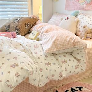 MUJI Комплект постельного белья 3 предмета, для одеяла 150x200 см, 100% хлопок, Lolita Little Pink Bear