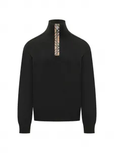 Кардиган с аргайл-узором на молнии BURBERRY, черный