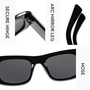 Солнцезащитные очки Melrose Rectangle Punk для женщин, роскошные винтажные квадратные солнцезащитные очки в стиле Y2K с защитой от УФ-излучения UV400, желтые, модель 3932, Amber Green