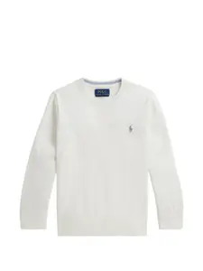 Свитер с вышивкой Polo Ralph Lauren Kids, белый