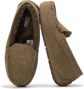 Тапочки Project Cloud для женщин из 100% натуральной кожи - утепленные мехом уличные тапочки с мягкой подошвой с эффектом памяти - стильные женские мокасины (Cathi)