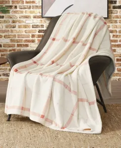 Мягкий плед Palmdale Plaid Cozy Plush Throw, 127 см x 178 см Lucky Brand, красный