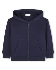 Детская хлопковая толстовка с капюшоном и молнией Billieblush, темно-синий