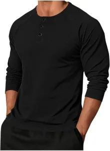 Мужская футболка Henley Slim Fit с длинным рукавом Xiaojmake