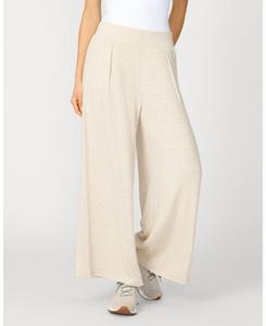 Укороченные широкие брюки из ультрамягкой махровой ткани Cable & Gauge, Beige heather