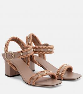 Кожаные босоножки Rockstud Torchon 60 Valentino Garavani, Poudre