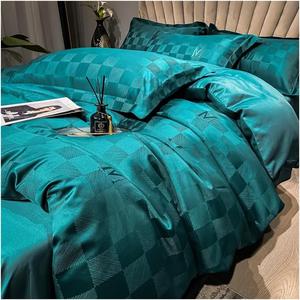 Generic Комплект постельного белья жаккардовый белый комфорт A/B с вышивкой премиум-класса