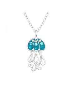 Alexander York Колье с подвеской в виде медузы из серебра 925 пробы, комплект из двух серебряных элементов