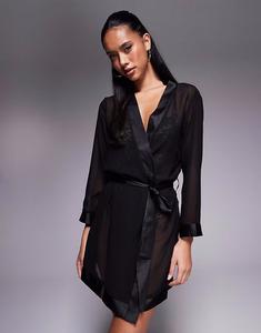 Кимоно Bluebella Chiffon/luxury satin черного цвета