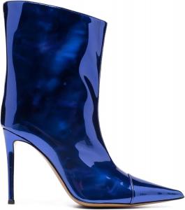 Женские короткие сапоги AACHEN с эффектом радужного перелива, модные элегантные свадебные низкие сапоги, большие размеры с заостренным носком из лакированной кожи для вечеринок, банкетов и подиума, B