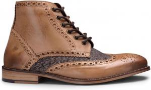 Мужские коричневые кожаные классические ретро умные оксфорды с шнуровкой винтажные ботинки до щиколотки Infinity Leather