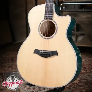 Taylor Custom Shop 614ce Grand Auditorium Акустическая/Электрогитара - Koi Blue с жестким футляром