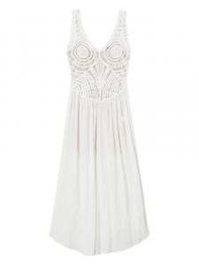 Платье макси, связанное крючком TWINSET, белый