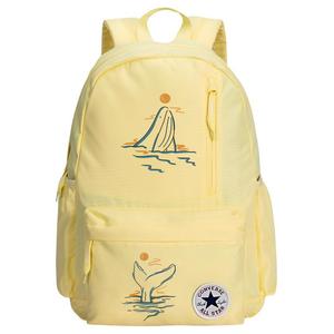 Converse Полиэстеровый рюкзак среднего размера унисекс с термопереносом цвета гусиное яйцо, Sunset Whale