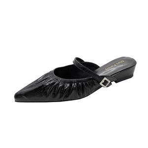 Zomila Женские тапочки с закрытым носком на резиновой подошве, устойчивые к истиранию, черные, цвет Black