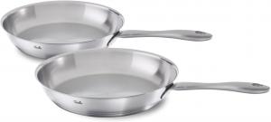 Набор сковородок Fissler Catania (2 предмета, Ø 24 + 28 см) - прочные сковороды из нержавеющей стали с термодном, обеспечивающим равномерное распределение тепла, пригодны для использования в духовке, посудомоечной машине, индукционных плитах