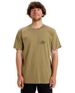 QUIKSILVER Футболка с короткими рукавами и трафаретным принтом EV RIPPLE FONT бежевого цвета для мужчин