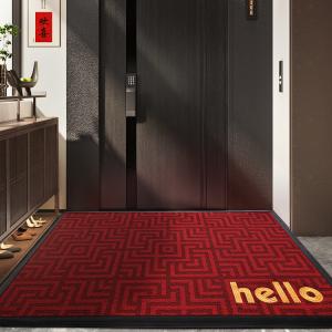 Dajiang Ковер 60х90 см для входной двери, грязеотталкивающий, геометрический узор, красный, без ухода