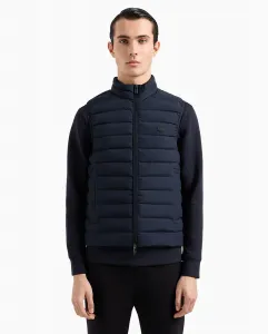 Мужской стеганый нейлоновый жилет Emporio Armani, темно-синий