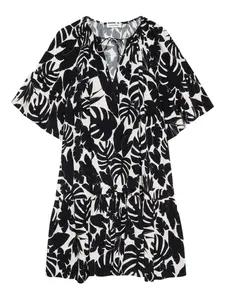 Ярусное платье Lolita с цветочным принтом ANINE BING, черный