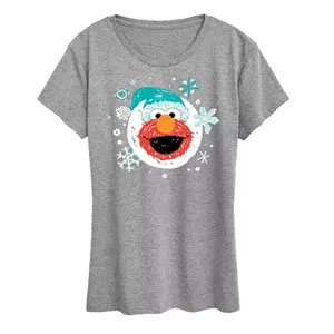 Женская футболка с принтом "Снежинка Элмо" из "Улицы Сезам" Licensed Character, серый