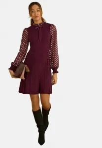 Платье-Комбинезон укороченного кроя с рукавами и оборками на шее Love & Roses, Burgundy Red