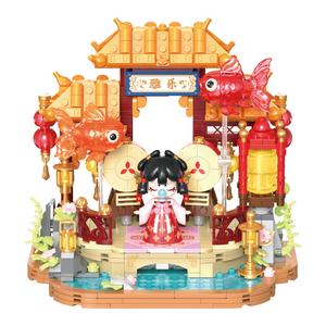 Цветочный поэтичный традиционный китайский стиль замок садовый декор игрушка строительные блоки 500+ деталей нанси TOP TOY