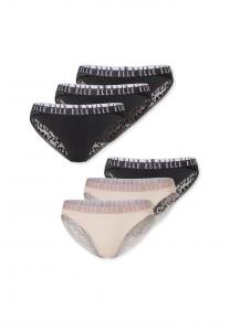 Бразильские трусики кружевные Elle, цвет classic mix