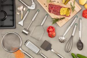 Поворот кастроки Chefkoch+Fackelmann, серый/серебряный