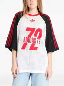 Сетчатая футболка с логотипом Adidas, белый