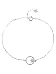 Adeliás Женский браслет в форме звезды из серебра 925 пробы с кубическим цирконием, 17+3 см, серебро