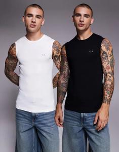 Комплект из двух маек Armani Exchange черного и белого цветов