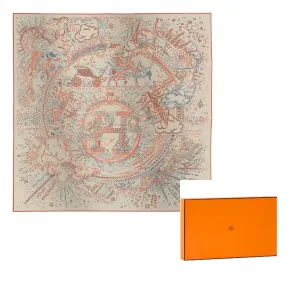 HERMES Кашемировый шарф оранжевый мужской, Orange