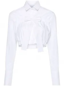 Укороченная блузка с бантом PATOU, белый