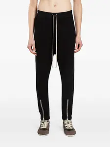 Трикотажные спортивные брюки на молнии с кулиской Rick Owens, черный