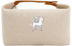 HERMES Сумка-ланчбокс Bride-a-Brac из хлопкового холста с отделением для хранения унисекс оранжевая