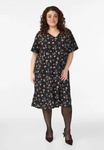 Flash mit kurzen ärmeln und vausschnitt/// дневное платье Zizzi, Black Rose Blue Fl