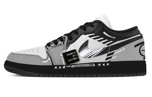 Jordan Баскетбольные кроссовки Air 1 Black Hole Product с антиабразивным покрытием, низкие, винтажные, серые, унисекс