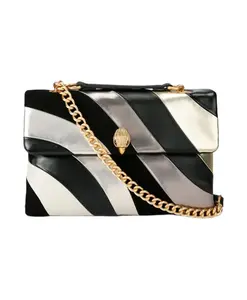 Металлическая кожаная сумка через плечо с изображением орла Kurt Geiger, черный