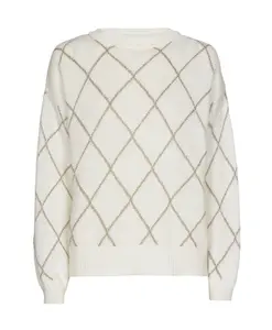 Элегантный свитер в золотистую клетку Marie Mãro, бежевый