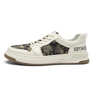 Износостойкие дышащие низкие кроссовки для скейтбординга с эффектом увеличения роста мужские SEPTWOLVES, белый (стандартный размер кожаной обуви)