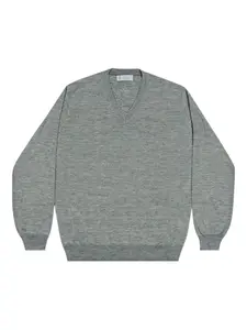 Свитер с V-образным вырезом Brunello Cucinelli, серый