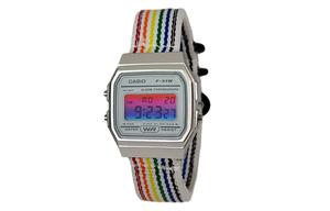 CASIO Ретроффит серия кварцевый механизм нейлоновый ремешок часы унисекс белый циферблат